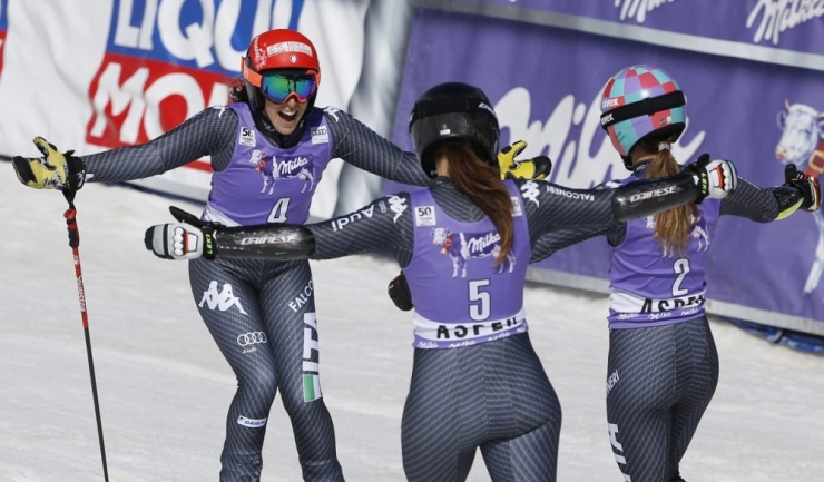 Schioarele din Italia au monopolizat podiumul în slalomul uriaș de la Aspen!