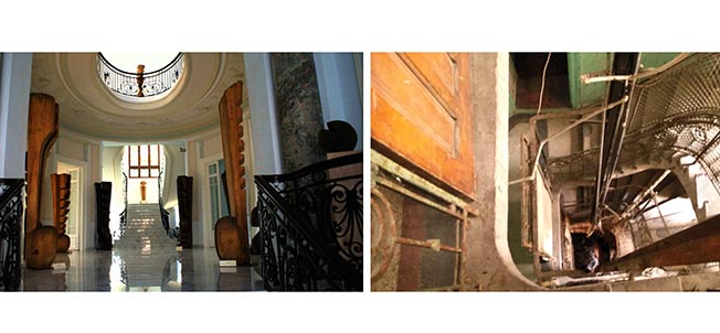 Aceeaşi comparaţie, pentru interior: Casa Embiricos, sub oblăduirea Primăriei Constanţa, şi Casa Embiricos (acum Centrul Cultural „Nicăpetre”), sub oblăduirea Primăriei Brăila