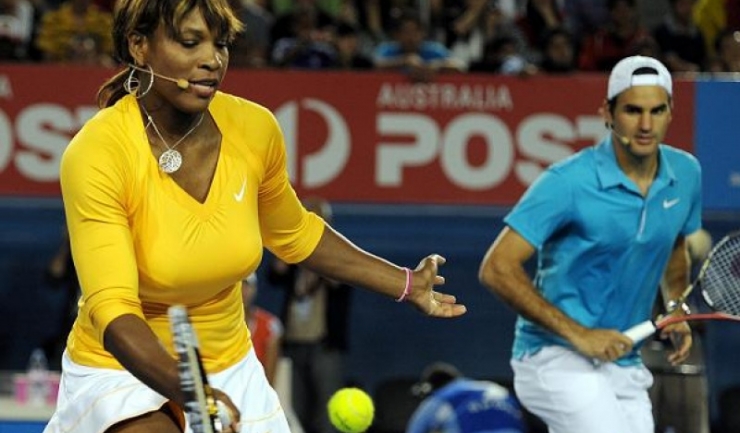 Serena Williams și Roger Federer au jucat împreună la dublu mixt