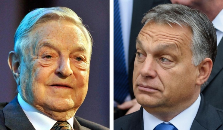 Miliardarul american de origine ungară George Soros şi premierul ungar Viktor Orban