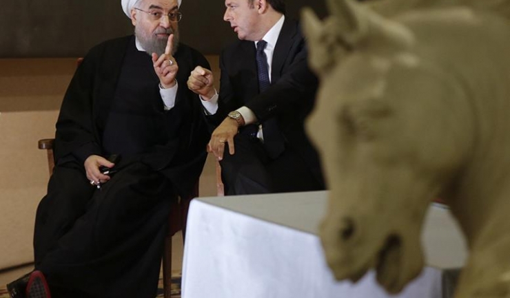 Hassan Rouhani, alături de Matteo Renzi