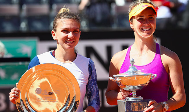 Simona Halep a fost învinsă de Elina Svitolina în finala turneului de la Roma în acest an (sursa foto: www.wtatennis.com)