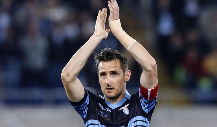 Miroslav Klose a marcat în ultimul său meci jucat pentru Lazio Roma