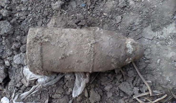 Obuz de artilerie găsit la Târgușor