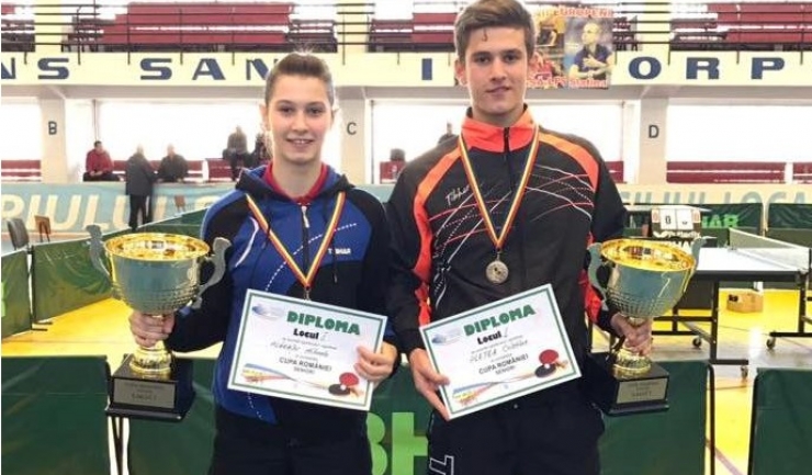 Mihaela Plăeașu și Cristian Pletea au adus trei medalii de aur pentru tenisul de masă constănțean la Cupa României (sursa foto: Federația Română de Tenis de Masă)