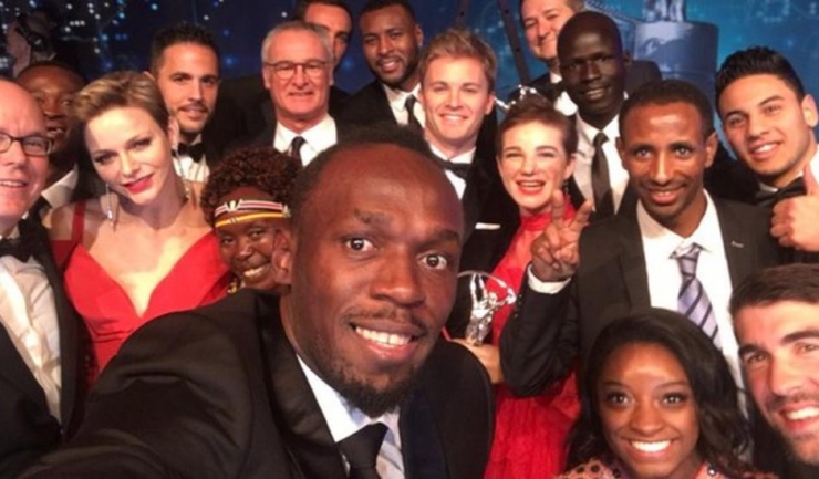 Un selfie de excepție realizat de atletul jamaican împreună cu ceilalți premiați de la Gala Laureus 2017