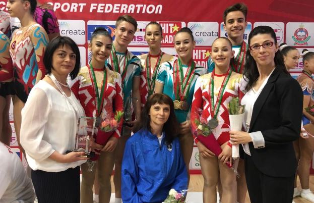 La gimnastică aerobică, Ioana Calenici a obținut două medalii de argint (sursa foto: Facebook Federația Română de Gimnastică)