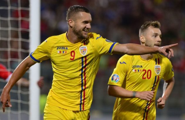 Atacantul George Puşcaş a marcat primele două goluri ale României în Malta (sursa foto: www.frf.ro)