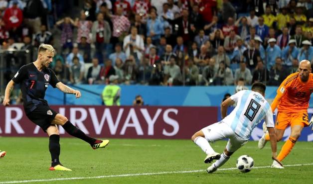 Ivan Rakitic a marcat ultimul gol al Croaţiei în partida cu Argentina (sursa foto: Facebook FIFA World Cup)