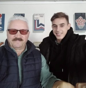 Antrenorul Mihai Constantin şi Alexandru Buleu