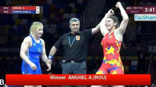 Alexandra Anghel a obţinut bronzul la lupte libere, la categoria 72 kg - sursa foto: Facebook Federatia Romana de Lupte (FRL)