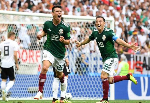 Hirving Lozano (nr. 22) a marcat golul unei victorii istorice pentru Mexic (sursa foto: Facebook FIFA World Cup)