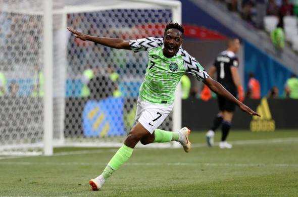 Ahmed Musa a marcat golurile victoriei nigeriene (sursa foto: Facebook FIFA World Cup)