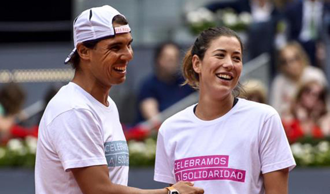Rafael Nadal și Garbine Muguruza au jucat împreună la un meci caritabil