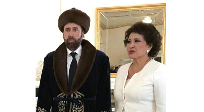 Nicolas Cage, alături de prima doamnă kazahă, Sara Nazarbaeva