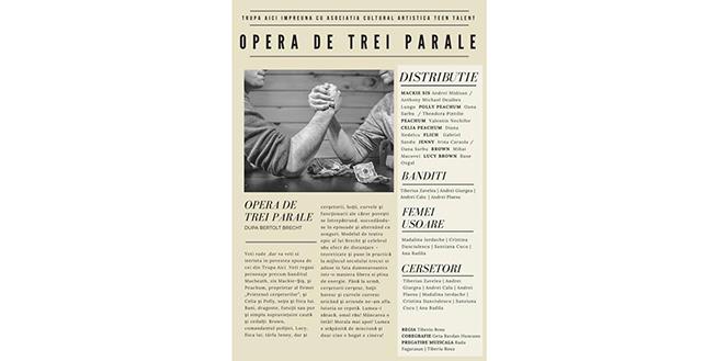 „Opera de trei parale” după Bertolt Brecht, program de sală