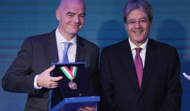 Gianni Infantino a primit „Colierul de Aur” pentru merit sportiv, cel mai prestigios premiu atribuit de CONI