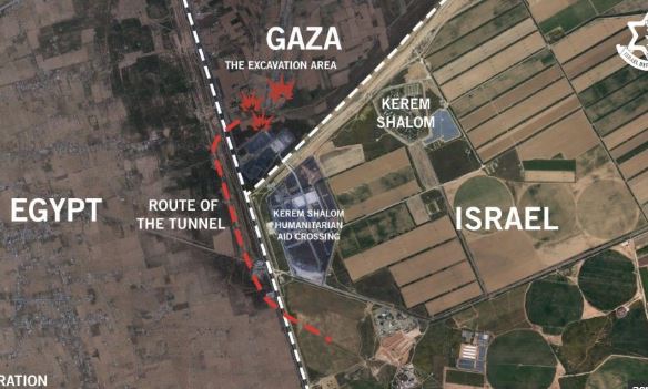 Traseul tunelului palestinian