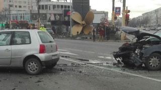 Accident rutier în zona Dacia, Constanța. Pericol de incendiu