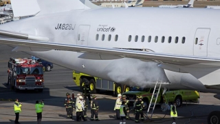 Avion nipon evacuat după un incendiu la unul din motoare