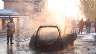 Mașină în flăcări pe o stradă din Constanța!