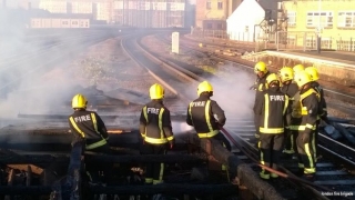 Incendiu pe o linie de cale ferată britanică