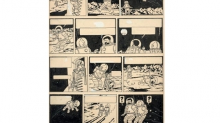 O planșă originală din aventurile lui Tintin, vândută la Paris pentru 1,55 milioane de euro