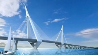 China construiește un pod multifuncțional către o insulă artificială