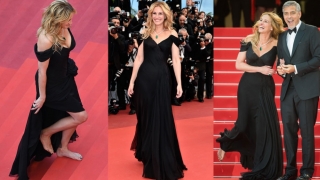 Julia Roberts șochează din nou, mergând desculță pe covorul roșu de la Cannes