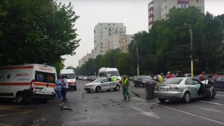 Ambulanță implicată într-un accident în Constanța!