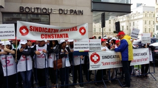 „Sanitas“ a pichetat Ministerul Sănătății! Au fost și sindicaliștii constănțeni!